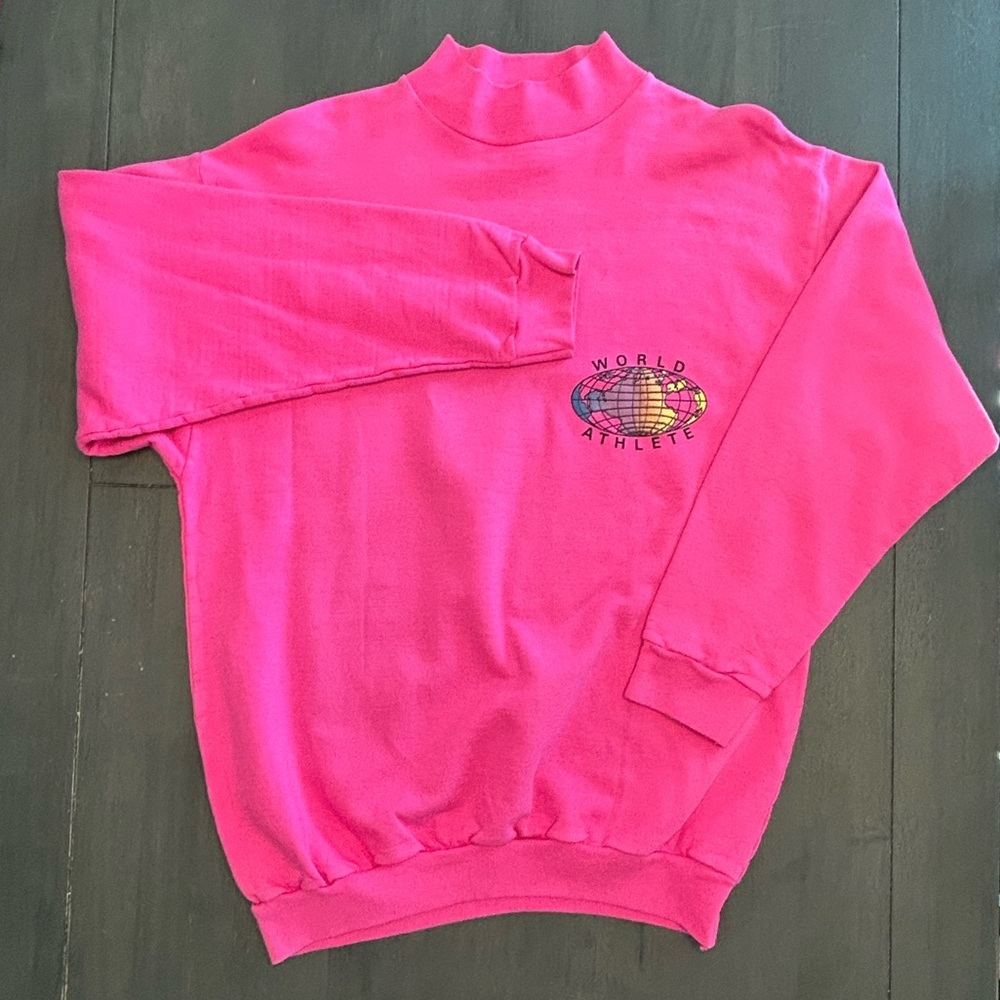 VTG 90 retro gym High mock neck drop shoulder oversized sweatshirt bundle 2 - Picture 8 of 16